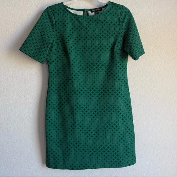 Banana Republic Women’s Green Pattern Shift Dress Short Sleeve Lightweight XSP - Picture 6 of 8